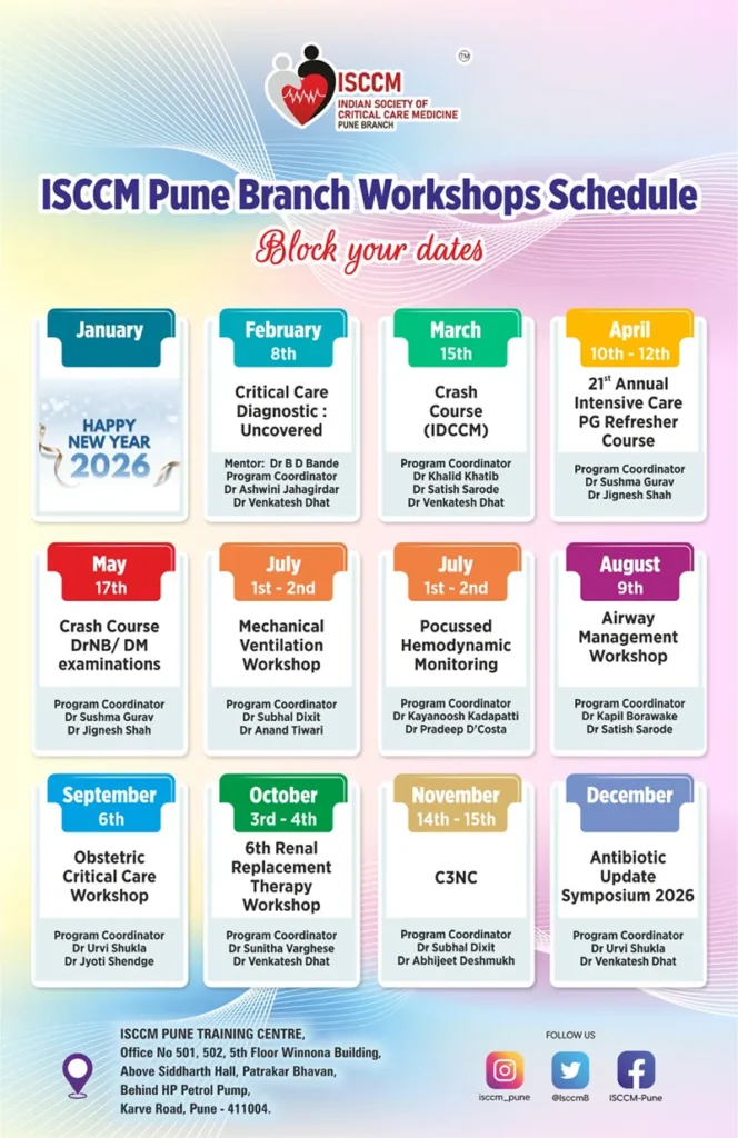 ISCCM Pune 2026 Annual Calendar